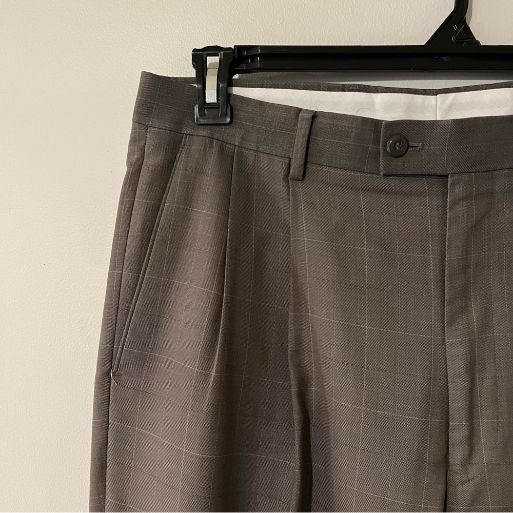 Louis Raphael Tailored Mens Tan Pleated Tan Pant - 36/30